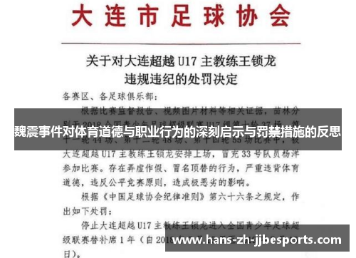 魏震事件对体育道德与职业行为的深刻启示与罚禁措施的反思